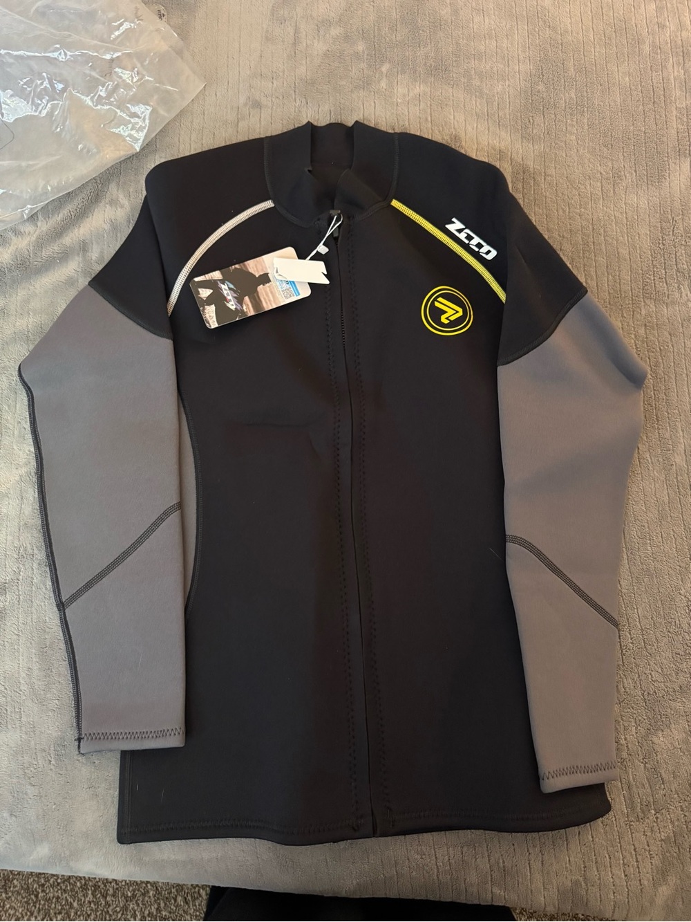 Men’s Black and Gray Rash Guard with Yellow Accents